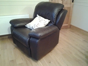 Brown leather recliner chair