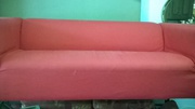 Two seater red sofa